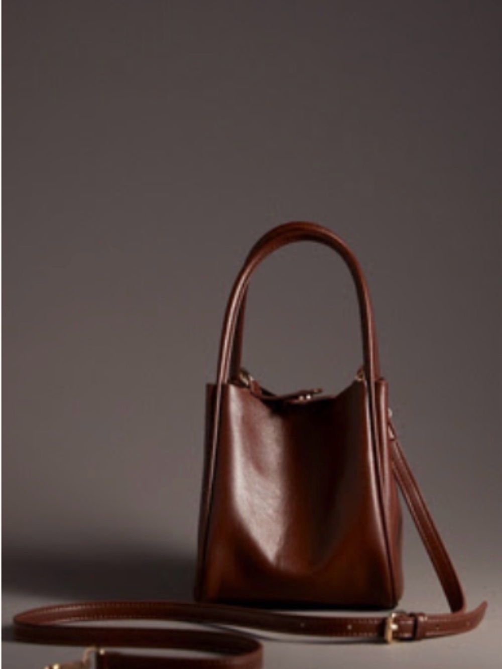 Anthropologie Mini Hollace Tote Chocolate Brown